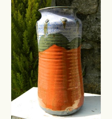 Vase haut rouge-bleu